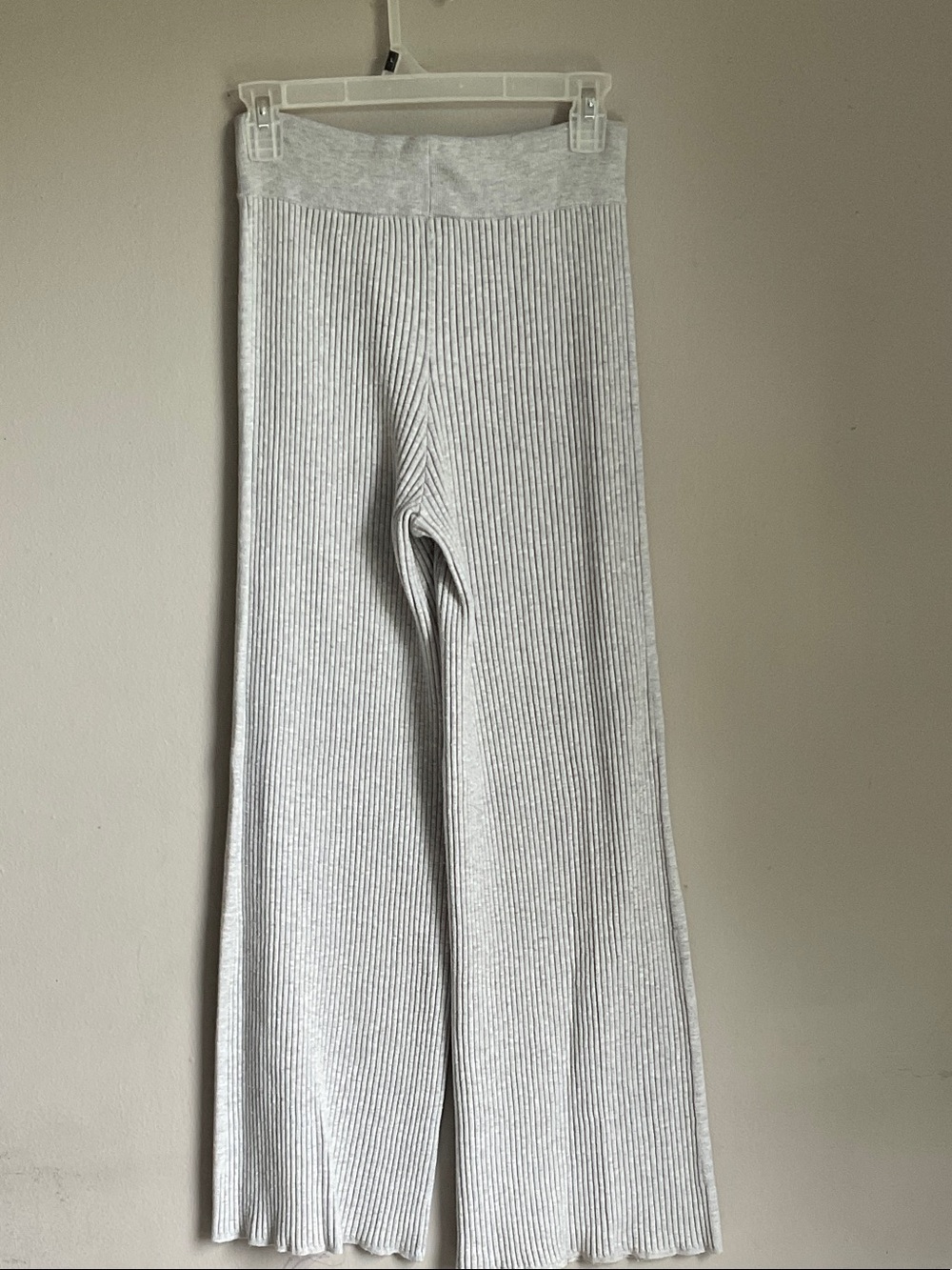 aerie Ribbed Wide-Leg Knit Pants in Gray - Picture 5 of 13